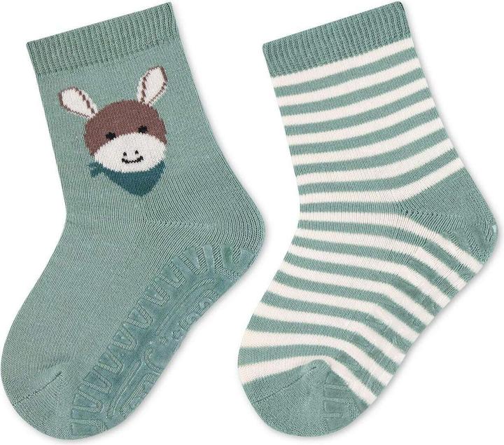 Sterntaler Antirutsch-Socken Emmi 2er Set Grün Gr. 17/18 (2er Pack, 17, 18)