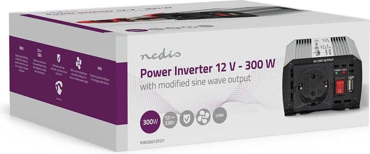 Produktbild Nedis Power Inverter änderte Sinus-Wellen - Eingangsspannung: 12 V DC - Geräteausgangsanschluss: Typ