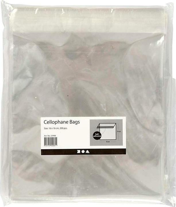 Actual product image Creativ Company Cellophane sleeves, transparent, 200 pieces (Gift bag, 200 x)