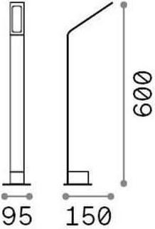 Image du produit Ideal lux AGOS LED Lampadaire 6,5W brun IP54 blanc chaud 326689 (670 lm)