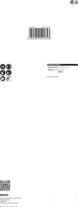 Image du produit Bosch Professional Zubehör EXPERT C470 Papier abrasif à 14 trous pour ponceuses vibrantes, 115 x 280 mm, G 60, 10 pcs. (60)