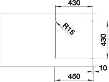 Actual product image Blanco Andano 400-IF (Fitted sink, 44 cm, 44 cm)