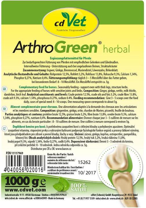 Produktbild cdVet ArthroGreen herbal (1 x, 1000 g)