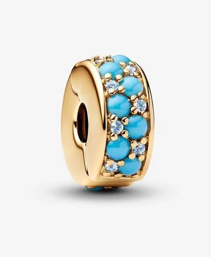 Produktbild Pandora Aquablauer Clip-Charm (Silikon, Vergoldete Metalllegierung)