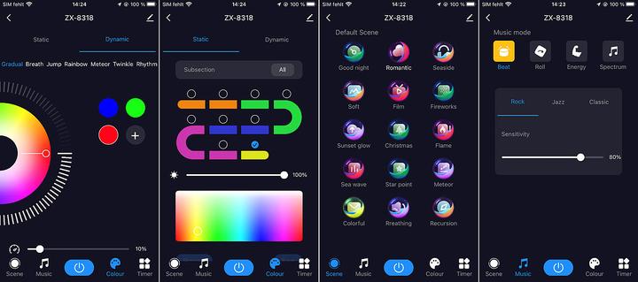 Produktbild Luminea Smarte Stimmungsleuchte mit RGB-IC-LEDs