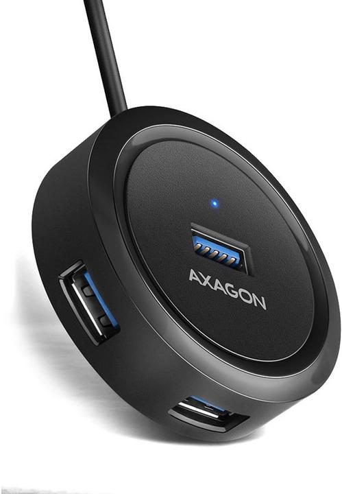 Actual product image Axagon HUE-P1AL interface hub USB 3.2 Gen 1 (3.1 Gen 1) Type-A Black (USB-C, 4 Ports)