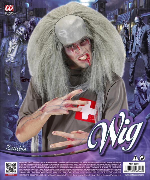 Actual product image Widmann Zombie Wig Half Bald Hair