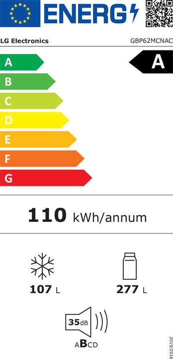Energie-Label LG GBP62MCNAC (384 l)