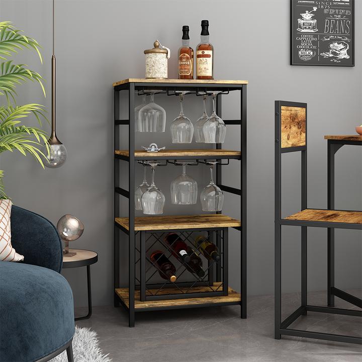 Actual product image Vichy Wine rack Vela, Rustic oak, 50 x 100 cm with glass holder (8 Fl.)