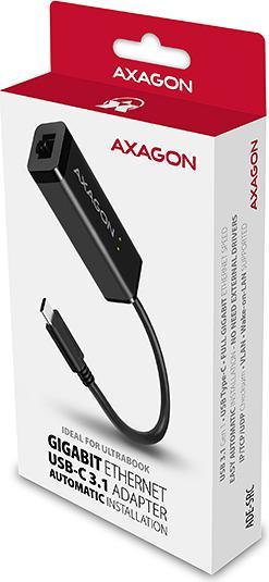 Immagine prodotto Axagon ADE-SRC Adattatore Gigabit Ethernet 10/100/1000 - USB 3.1 Tipo C (USB-C, RJ45 (1x))