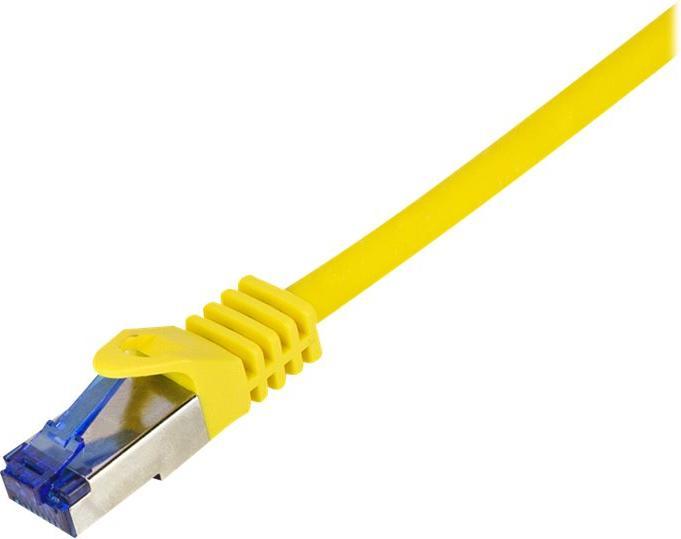 Actual product image LogiLink Patch cord Ultraflex, Cat.6A, S/FTP, 15 m, yellow withCat.7 raw cable, extra flexible & soft cable m (S/FTP, CAT6a, 15 m)