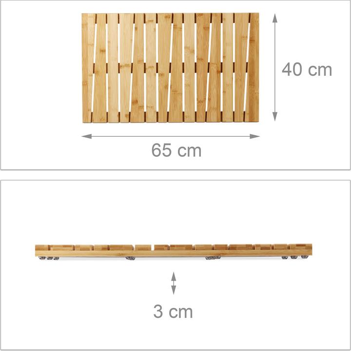 Actual product image Relaxdays Bamboo Bath Mat (65 x 40 x 3 cm)
