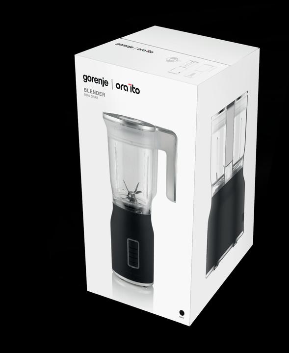 Image du produit Gorenje Blender B800ORAB Tabletop, 800 W, Jar material Plastic, Jar capacity 1.5 L, Ice crushing, Black (800 W)