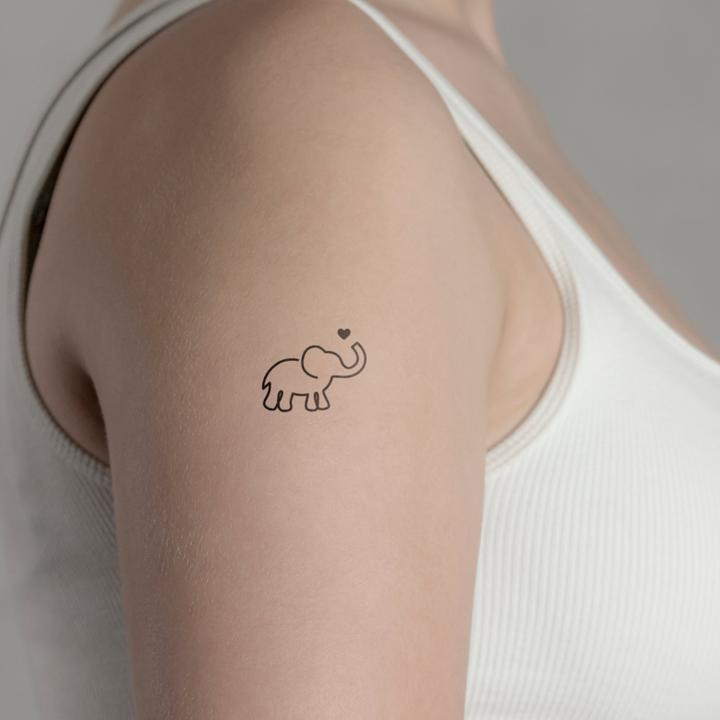 Actual product image minink Temporary tattoo - Little elephant