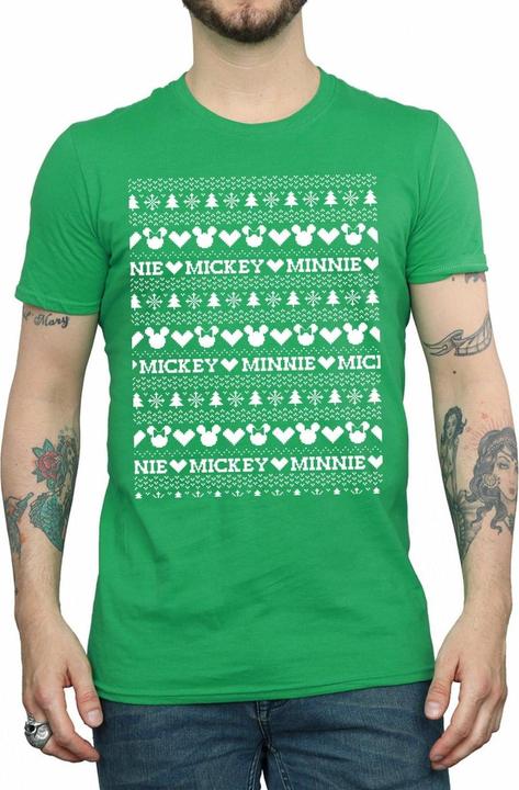 Immagine prodotto Disney Mickey And Minnie Christmas Fair Isle Maglietta Uomo (XXL)