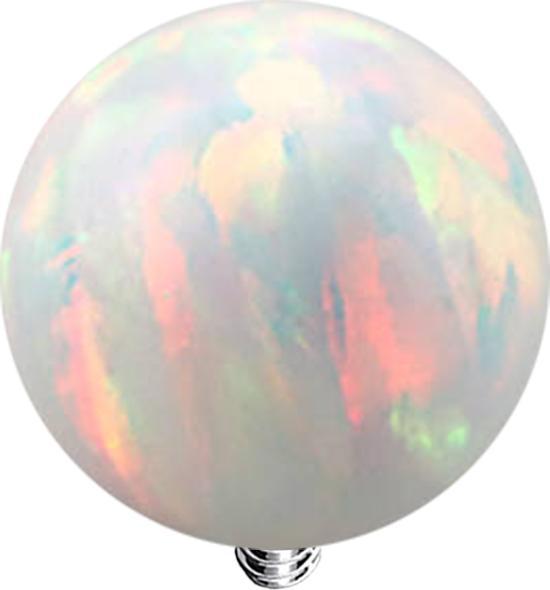 Star Piercing Dermal Anchor Kugel Opal weiss (ohne Messing, Chirurgenstahl 316L)
