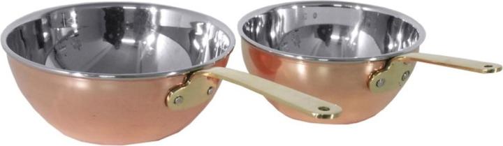 Contacto Wok 14 cm aus Kupfer/Edelstahl (Wok Pfanne, Edelstahl, Kupfer)