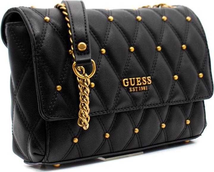Actual product image Guess Triana, Textile Crossbody Bag, Black, HWQS8553210BLA, 26 x 16 x 9 cm