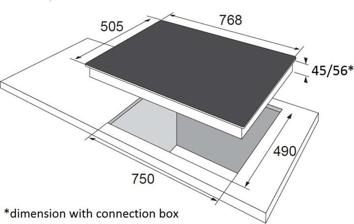 Image du produit Amica Plan de cuisson vitrocéramique avec cadre 77 x 50,5 cm 5 zones de cuisson KMC 745 100 E