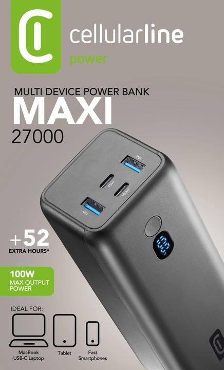 Actual product image Cellularline Maxi 27000 (27000 mAh, 100 W, 98 Wh)