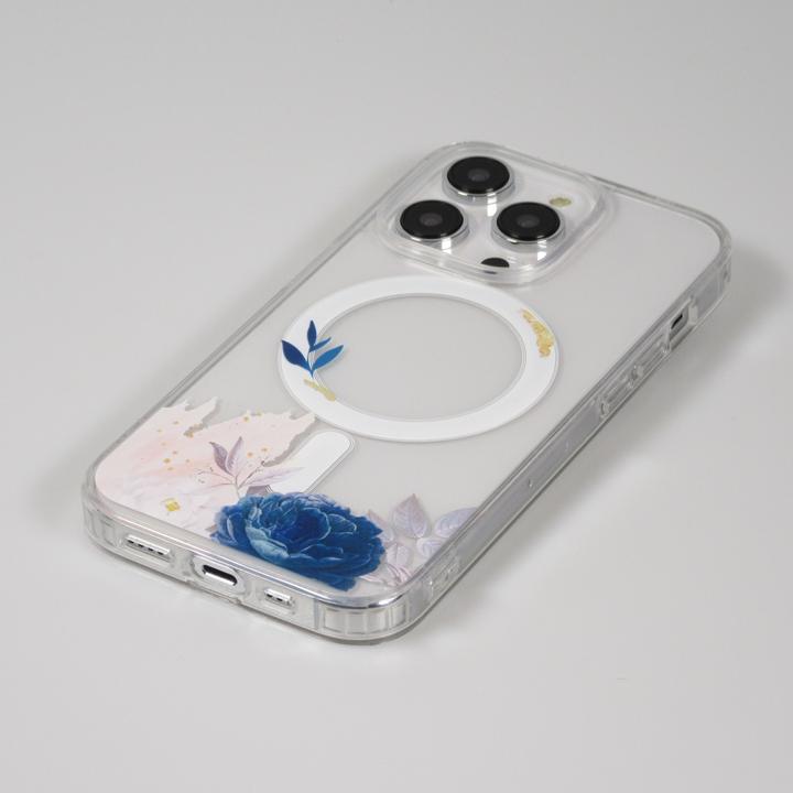 Produktbild PhoneLook Hülle Gummi Silikon steif mit MagSafe blaue Rose (Apple iPhone 14 Pro Max)