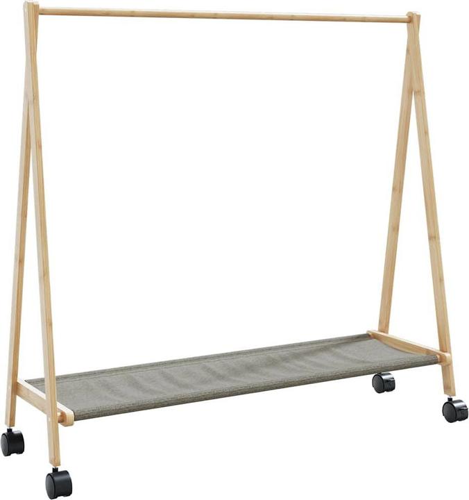 VidaXL Kleiderständer mit Ablagen und Rollen 106x34x106,5 cm Bambus