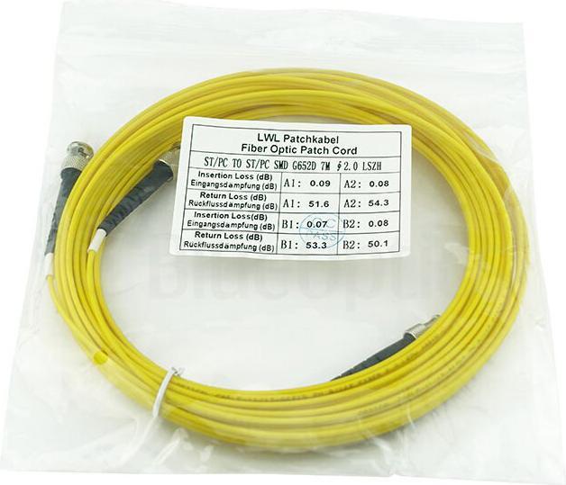 Produktbild CBO Duplex LWL Patchkabel ST-PC/ST-PC Singlemode 0.5 Meter (S/UTP, CAT6, 0.50 m)