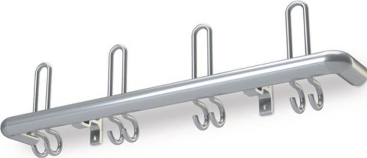 HP Autozubehör Wandgarderobe Aluminium F1 naturfarbig 5 Hut-/10 Mantelhaken Länge 1000 mm Hakenabstand 200 mm
