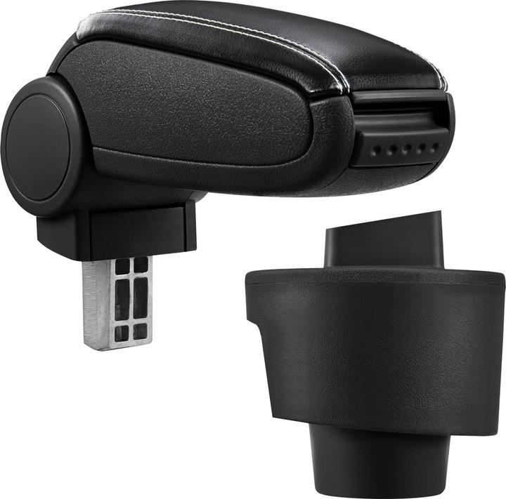 Immagine prodotto Pro-Tec Bracciolo centrale Seat Ibiza con vano portaoggetti in similpelle nera con cuciture bianche