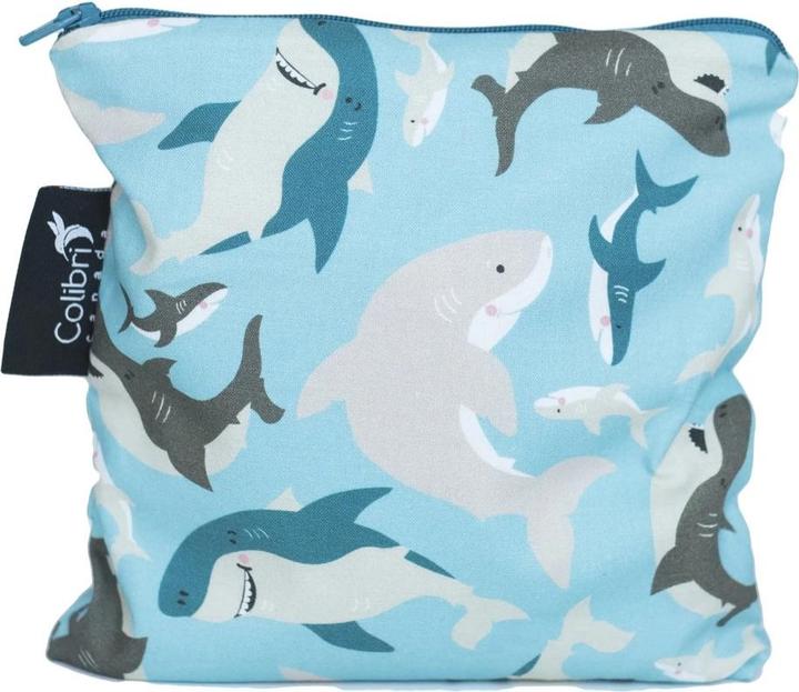 Actual product image Colibri Reusable Snack Bag large, Sharks