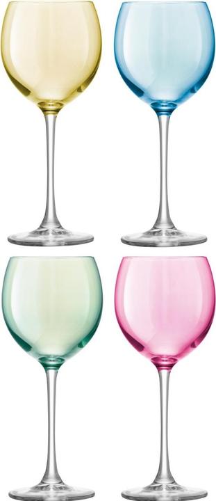 Immagine prodotto LSA Bicchiere da vino Polka 400ml - pastello assortito x 4 (40 cl, 4 Occhiali, Bicchieri da vino rosso)