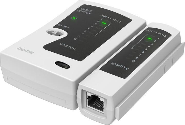Actual product image Hama Network cable tester, cable tester for 8p8c (RJ45), 6p6c or 6p4c (Measuring line)