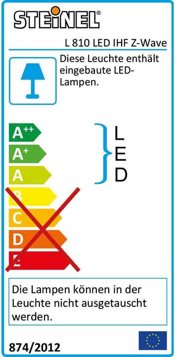 Label énergétique Steinel Z-Wave Lampe à détecteur L 810 (612 lm, IP44)