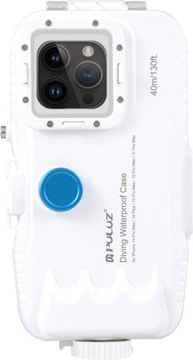 Actual product image Puluz Plastic waterproof phone case for iPhone 14 Plus/Pro Max/13 Pro Max/12 Pro Max/11 Pro Max (white) (Apple iPhone 13 Pro Max, Apple iPhone 12 Pro Max, Apple iPhone 14 Plus)