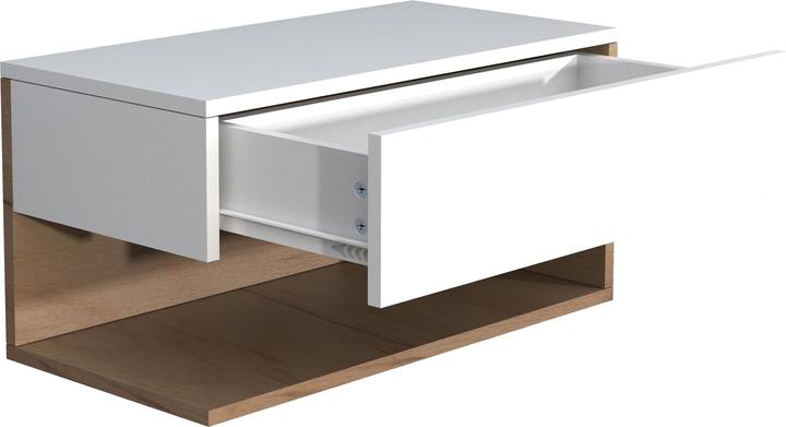 Immagine prodotto VCM Comodino con cassetto a muro in legno Comodino con cassetto a muro Consolle da letto Usal XL 60 cm (60 x 32 x 30 cm)