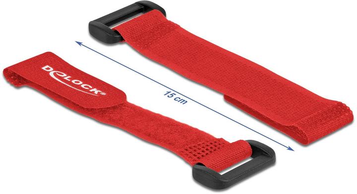 Actual product image Delock Velcro cable tie with loop L 150 x W 20 mm red 5 pieces (Velcro cable ties, 150 mm, 5 pcs.)