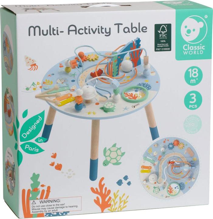 Productafbeelding Classic World Houten activiteitentafel onderwaterwereld, 3dl