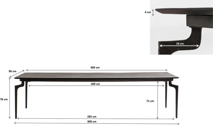 Image du produit Kare Design Table Bug 300x90cm (300 x 90 cm)