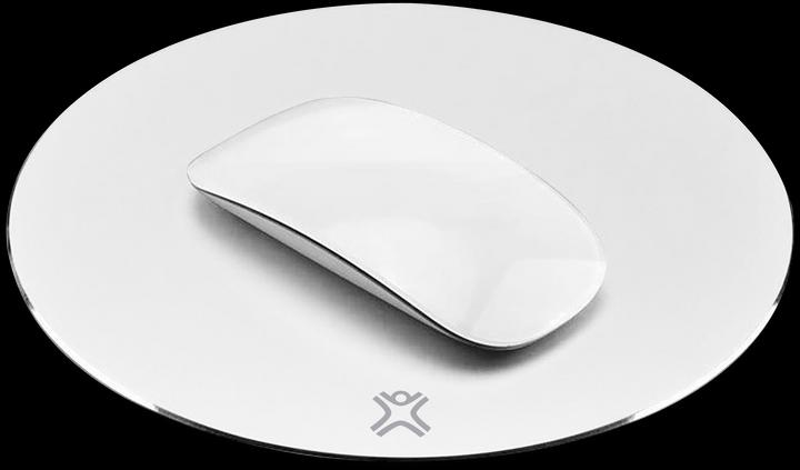 Actual product image XtremeMac Round Aluminum Mouse Pad Silver (S)