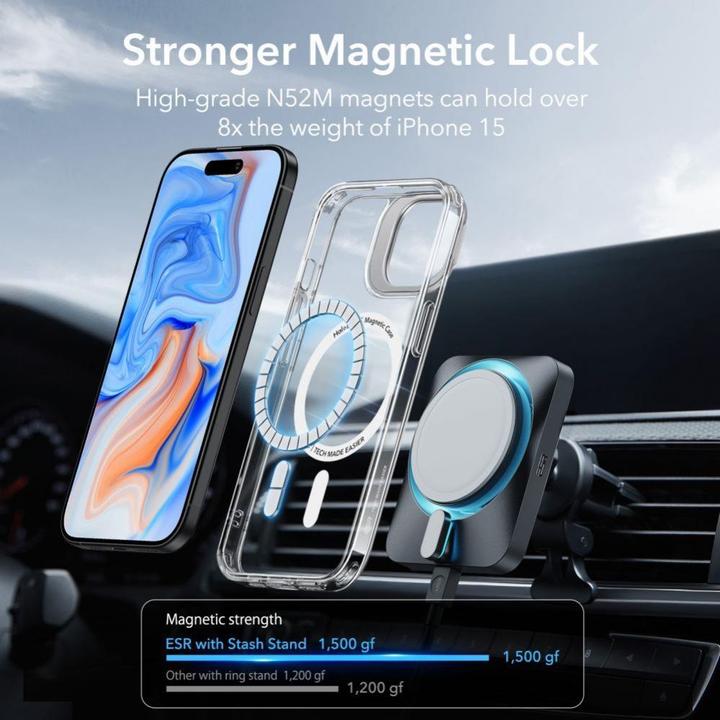 Image du produit ESR Support à Pied Classique Halolock Magsafe Iphone 15 Clear (Apple iPhone 15)