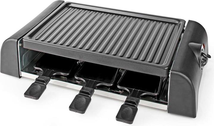 Actual product image Nedis Gourmet/Raclette Grill 6 Persons Spatula Temperature setting Non stick coating Rectangle