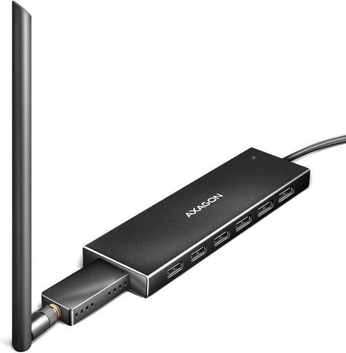 Produktbild Axagon HUE-F7A 7x USB 3.2 Gen 1 Aluminium Flat Hub, 30 cm USB-C-Kabel (USB-C, 7 Ports)