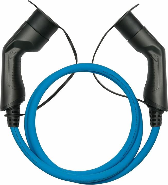 Actual product image Kabelmeister E-car charging cable mode 3, type 2 plug to socket, 3-phase, 32 A, 22 kW, blue, 10m (EVC03-100B) (Type 2, 22 kW, 32 A, 10 m)
