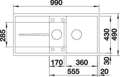 Produktbild Blanco Metra 6 S-F (49 cm, 99 cm)
