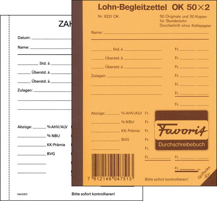 Produktbild Favorit Zahltag-Begleitzettel (2 x)