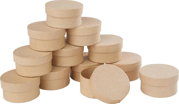 Image du produit VBS XXL Boîtes en carton "Rond", Naturel, Ø 6 cm, H 3 cm, 12 pièces