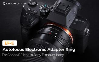 Image du produit K&F Concept Bague d'adaptation d'objectif autofocus électronique pour objectif Canon EF/EF-S à monture Sony E