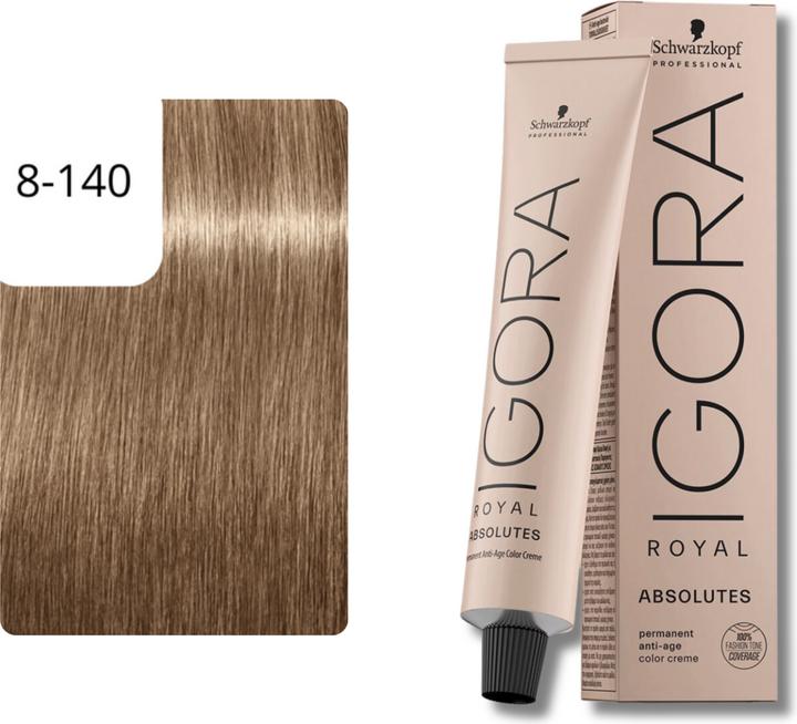 Produktbild Schwarzkopf Professional Igora Royal Absolutes 8-140 Hellblond Cendré Beige Natur (8-140 Hellblond Cendré Beige Natur)