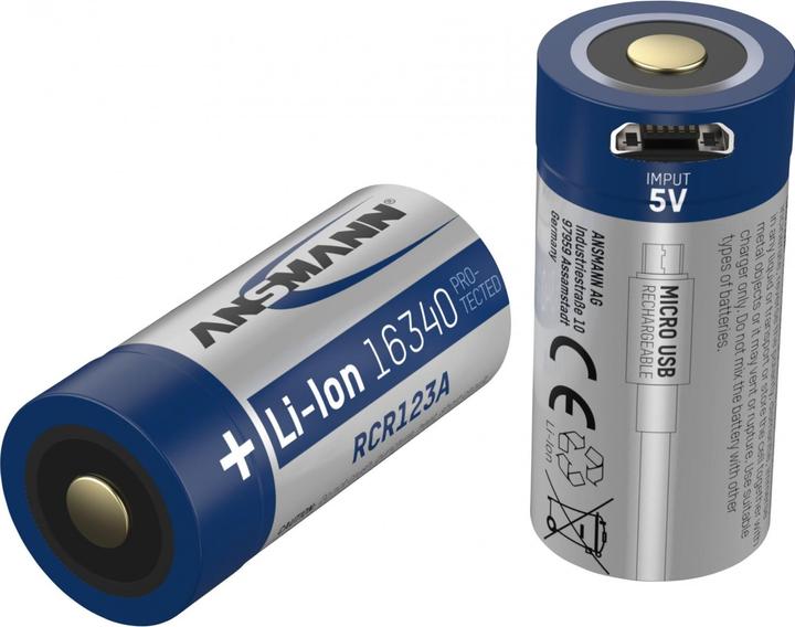 Produktbild Ansmann 16340 Li-Ion Akku (1 Stk., 16340, 850 mAh)