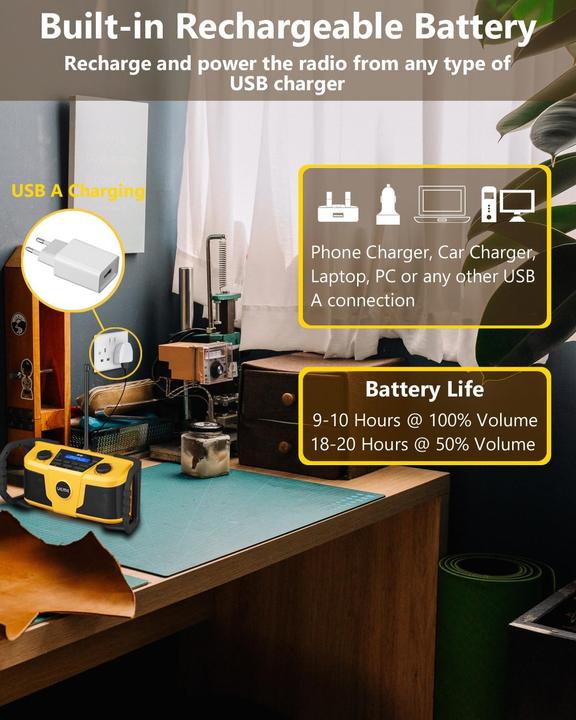 Produktbild Ueme Baustellenradio mit DAB+ und Bluetooth (DAB+, Bluetooth)